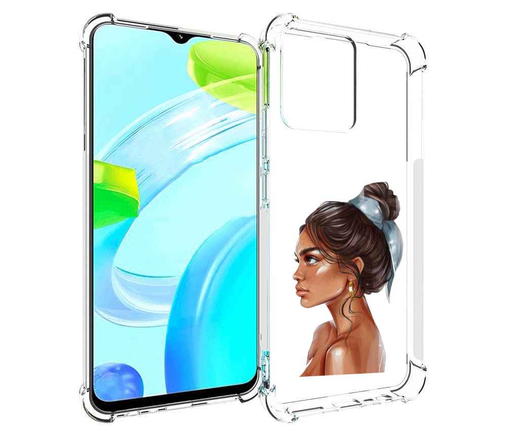 Чехол MyPads Девушка-с-повязкой женский для Tecno Phantom X2