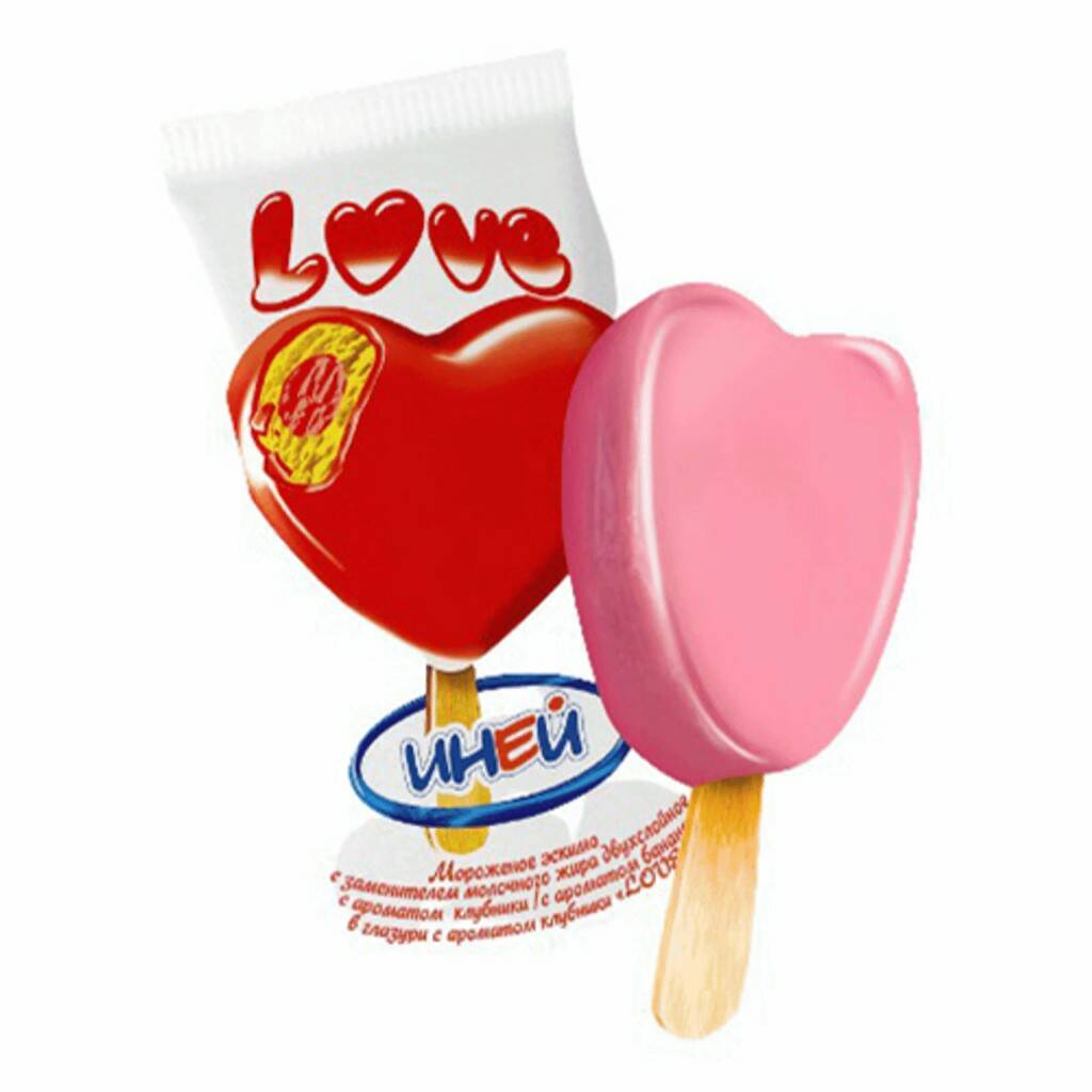 

Мороженое сливочное Иней Love клубника-банан 70 г
