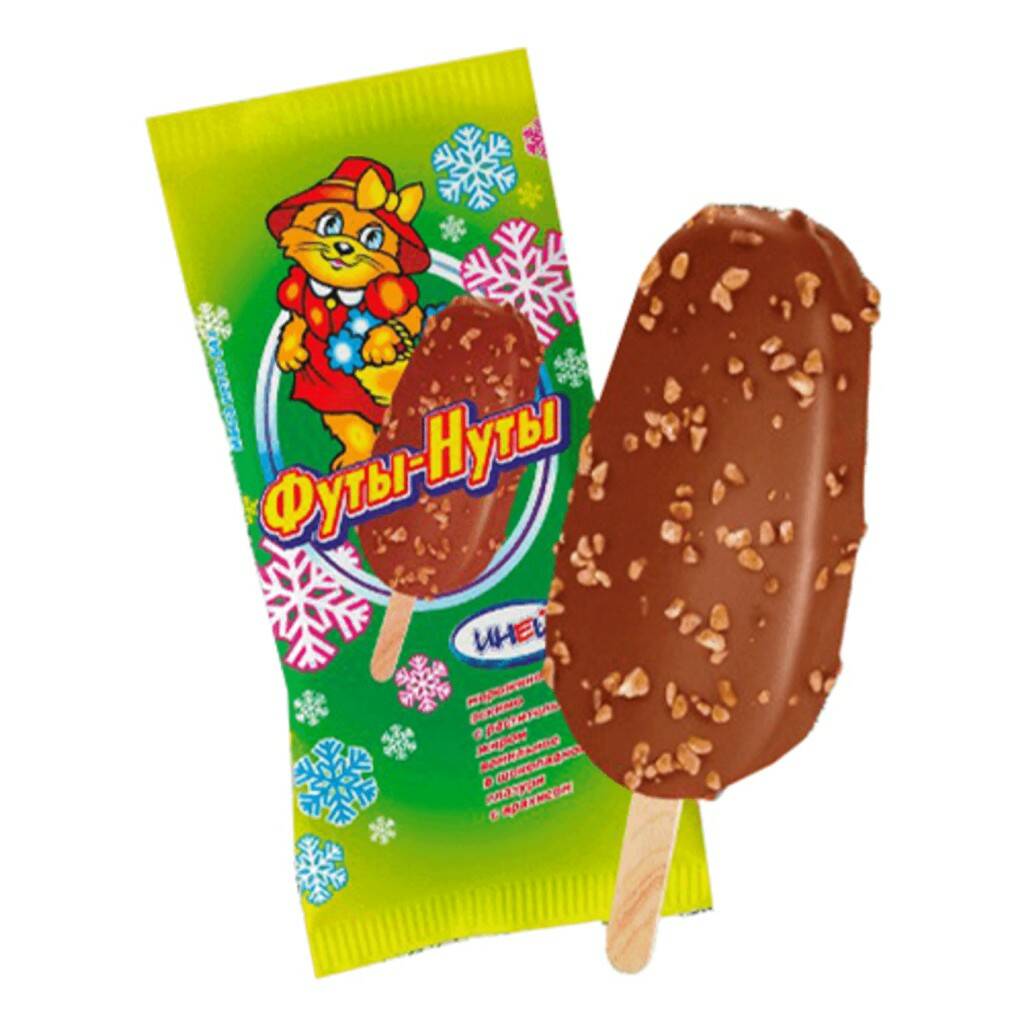 

Мороженое пломбир Иней Эскимо Футы-Нуты с арахисом 64 г