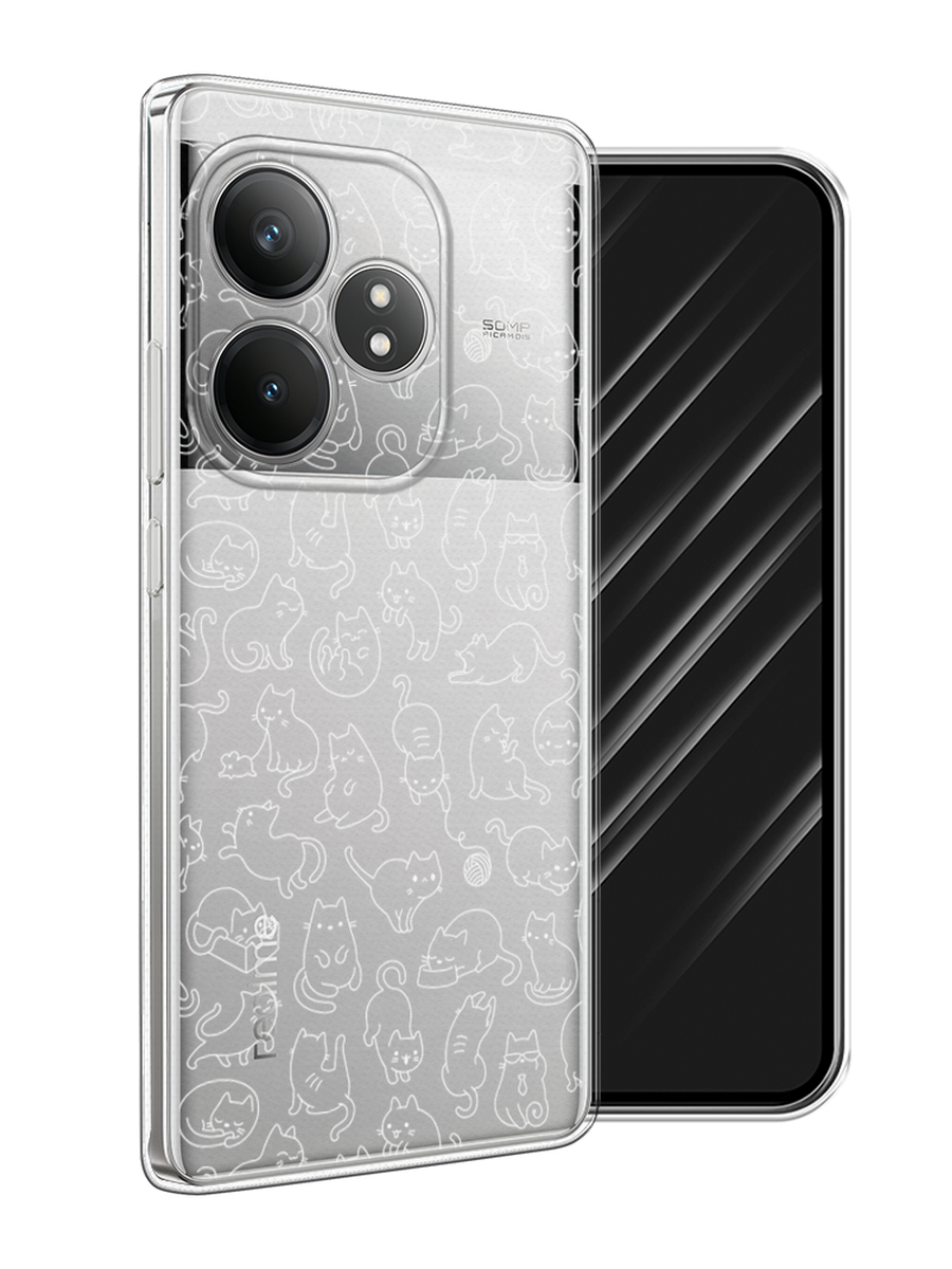 

Чехол Awog на Realme GT 6T "Шкодливые котики", Прозрачный;бежевый, 2517550-1