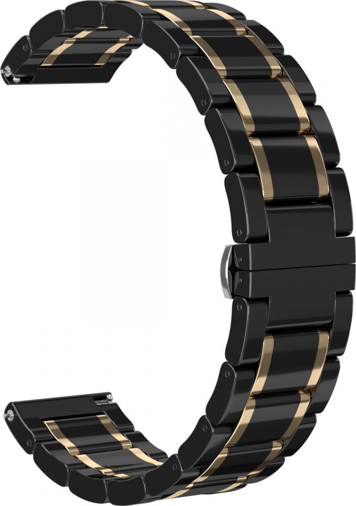 

Ремешок керамический GSMIN Clew 20 для Amazfit GTS 2e (Черно - золотистый)
