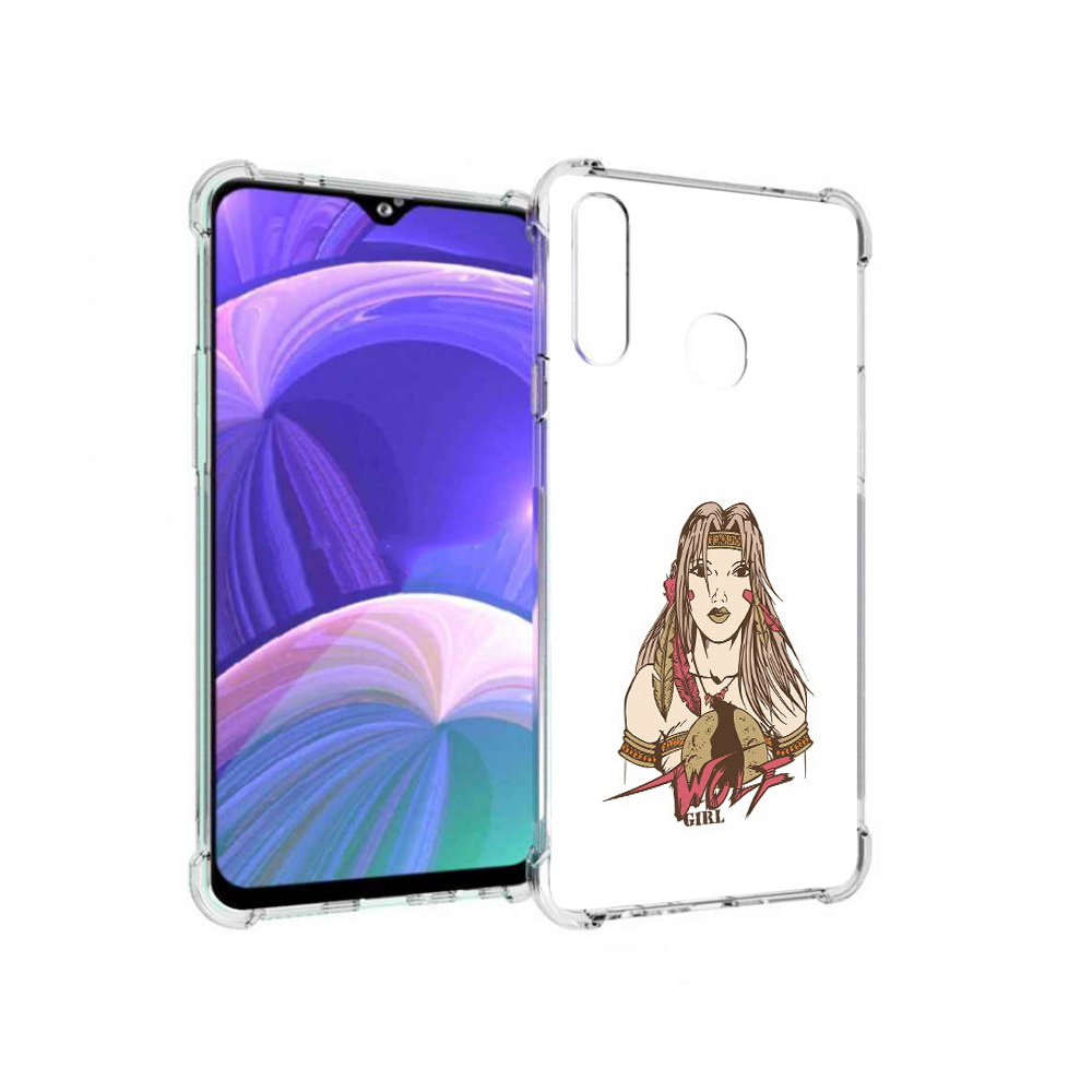 

Чехол MyPads Tocco для Samsung Galaxy A20s девушка волк (PT139755.554.306), Прозрачный, Tocco