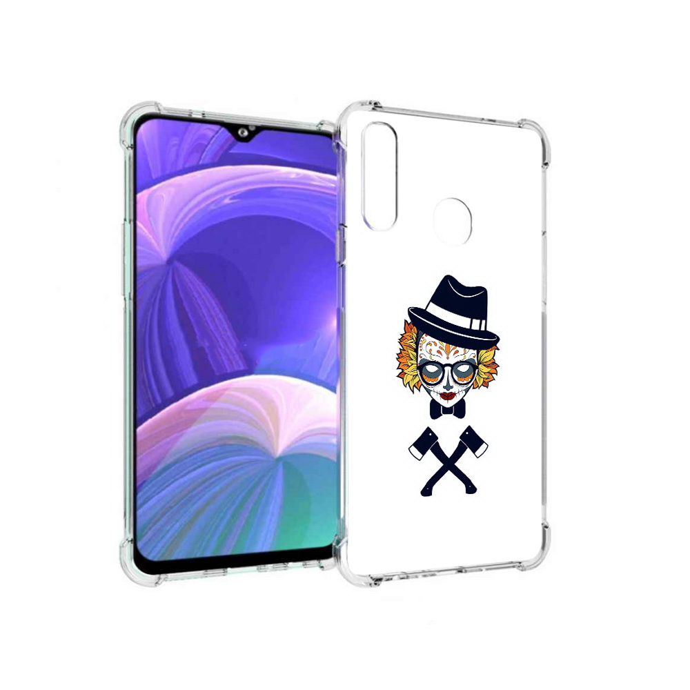 

Чехол MyPads Tocco для Samsung Galaxy A20s девушка в маске с топорами рисунок, Прозрачный, Tocco