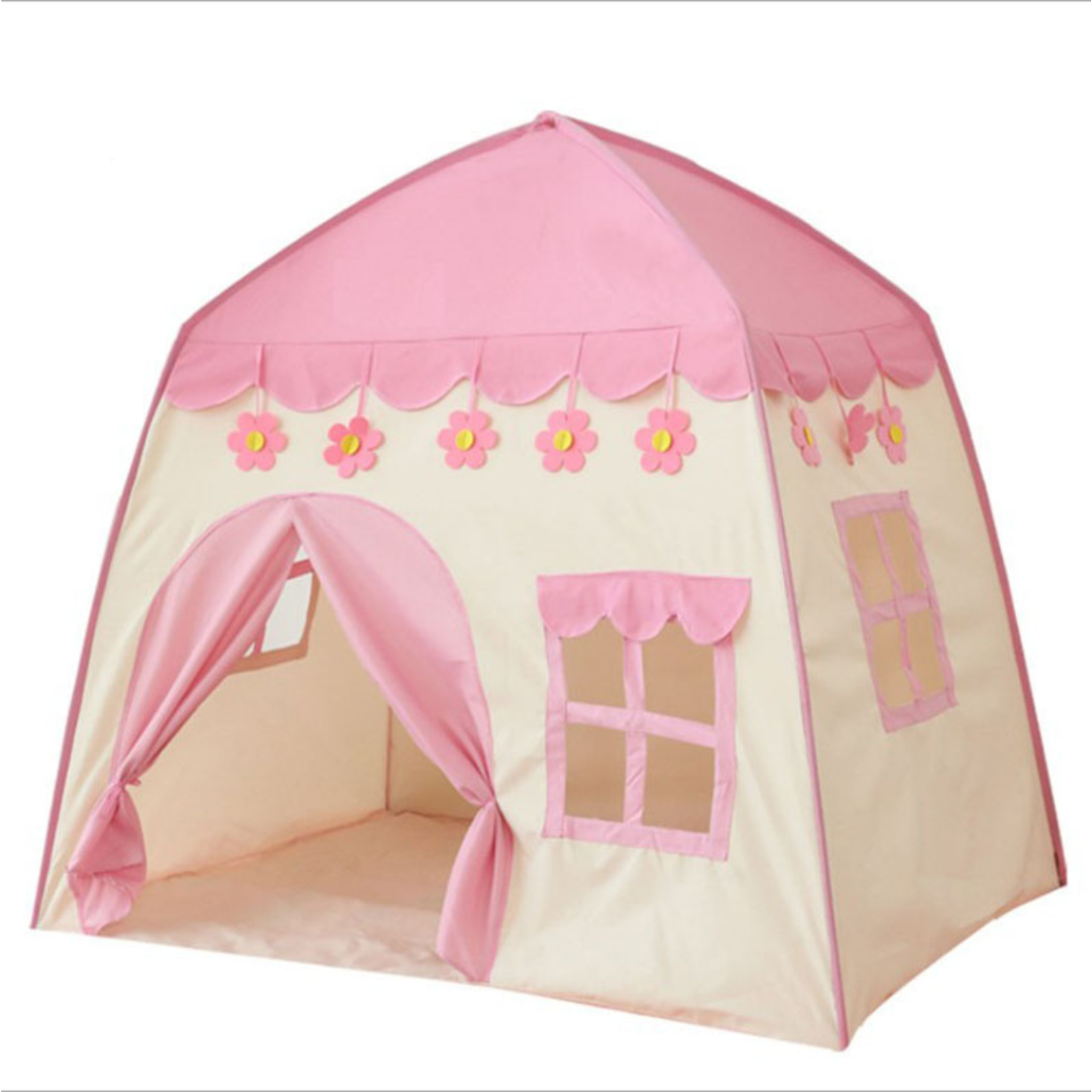 фото Детская игровая палатка sharktoys шатер с ковриком, розовая nobrand