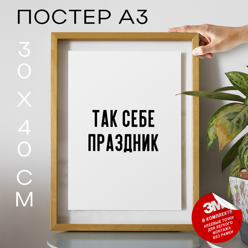 

Плакат интерьерный, интерьерный Так себе праздник PS1157 30х40, рамка А3, PS1157