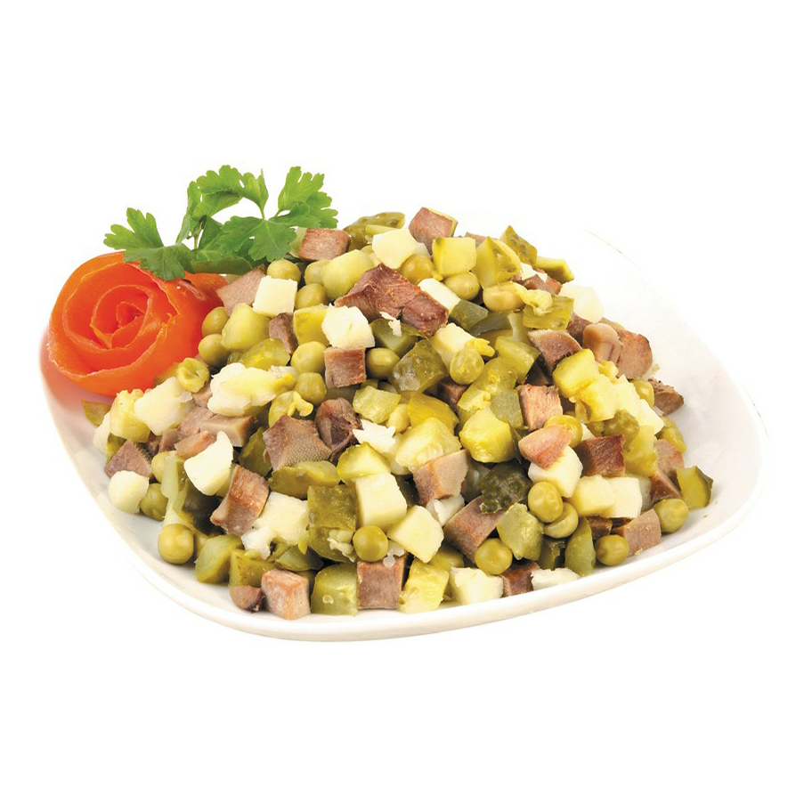 

Салат Standard с языком и овощами +-100 г