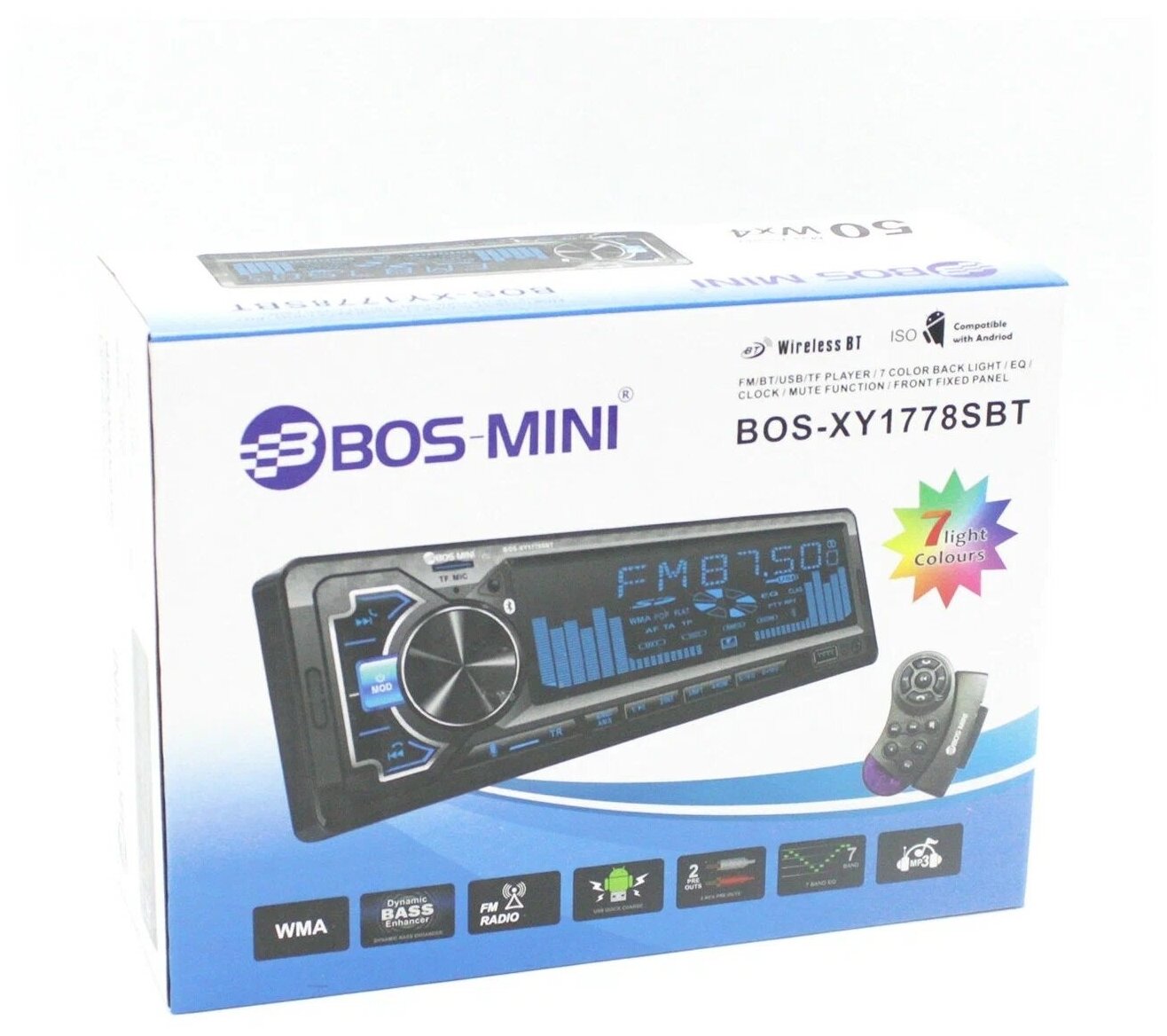 фото Автомагнитола bos-mini xy1778sbt bluetooth feelfam