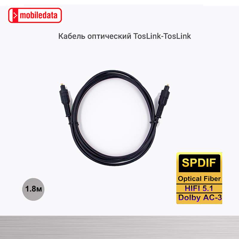 Кабель MobileData Toslink - Toslink 1м черный TL-B-22-18M 275₽