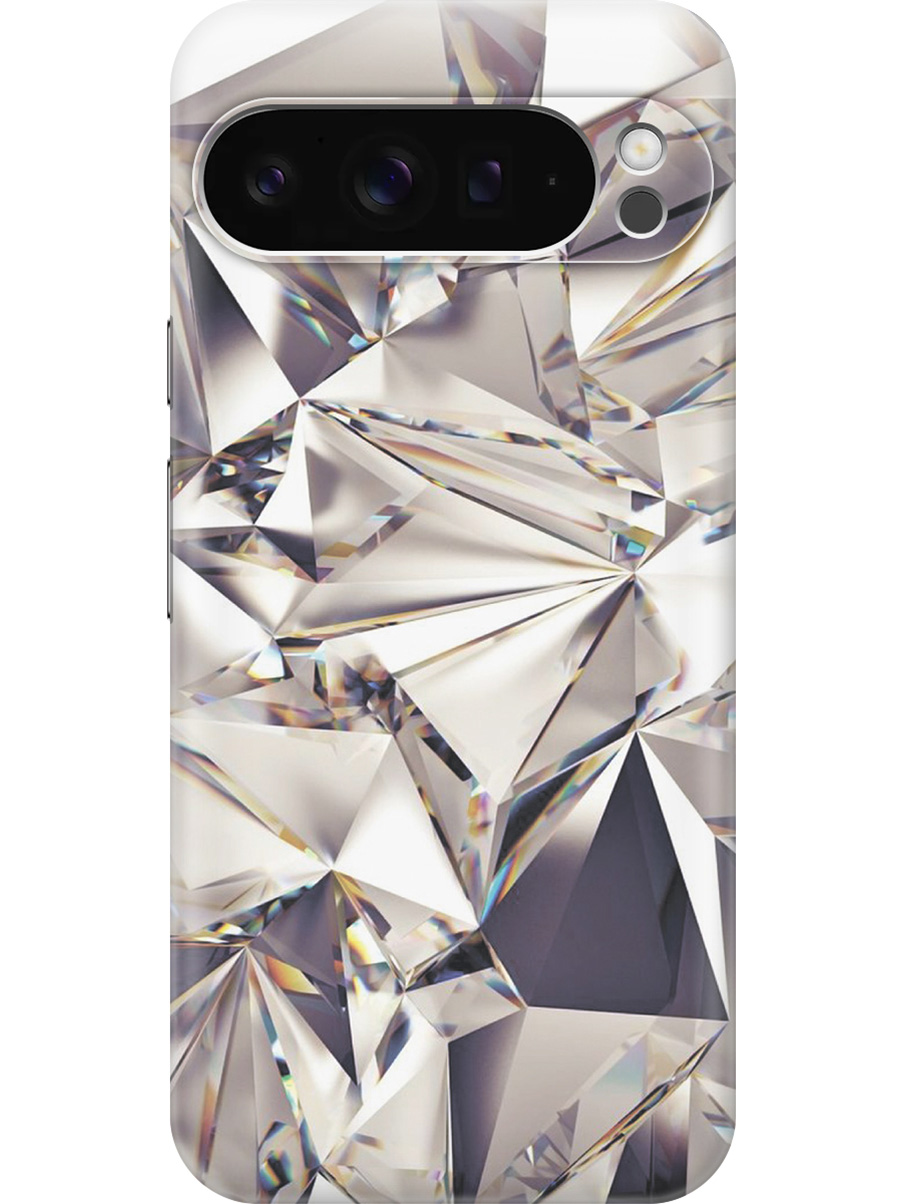 

Силиконовый чехол на Google Pixel 9 pro с принтом "Алмазные грани", Прозрачный;серый;черный, 784810331