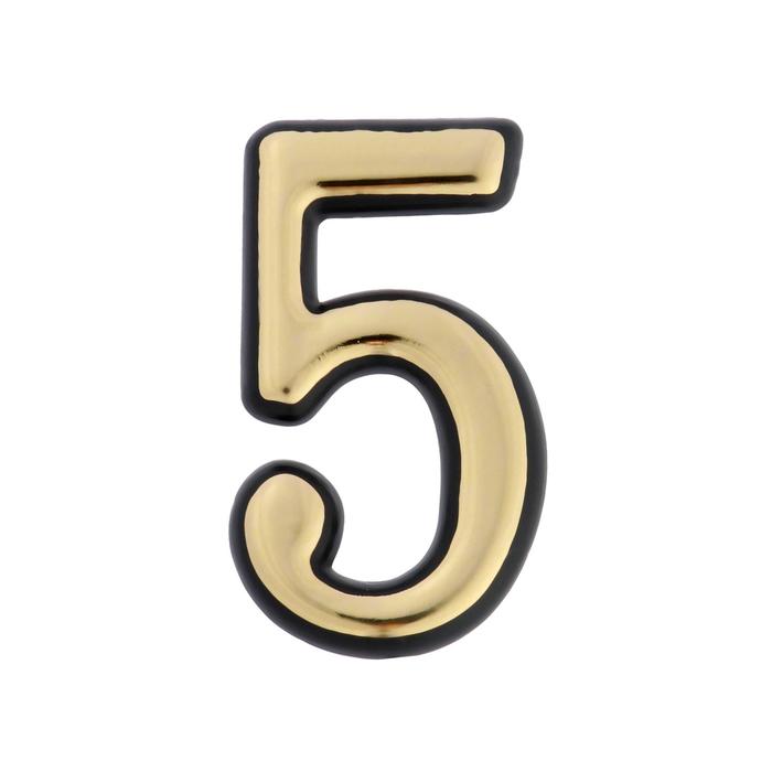 

Цифра дверная "5" ТУНДРА, пластиковая, цвет золото, 1 шт., Золотистый