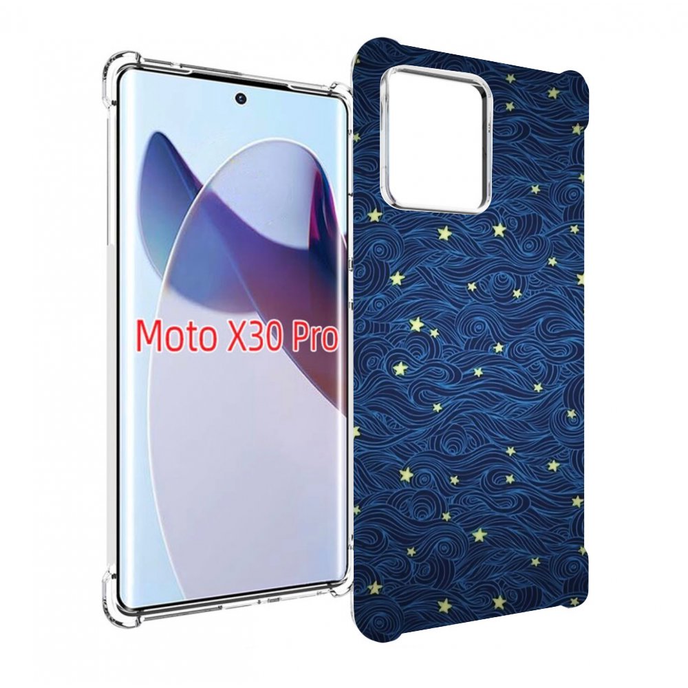 

Чехол MyPads волны с звездами акварель для Motorola Moto X30 Pro, Прозрачный, Tocco