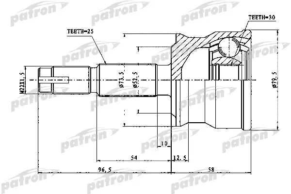 

ШРУС наружный 25x52,5x30 MITSUBISHI COLT/COLT PLUS Z27AG (Z20 ) 10/2002 - PATRON PCV1766