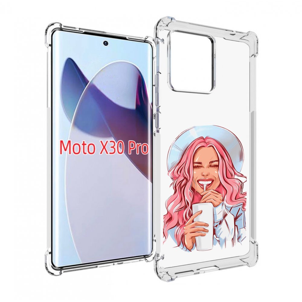

Чехол MyPads веселая-девушка-модель женский для Motorola Moto X30 Pro, Прозрачный, Tocco