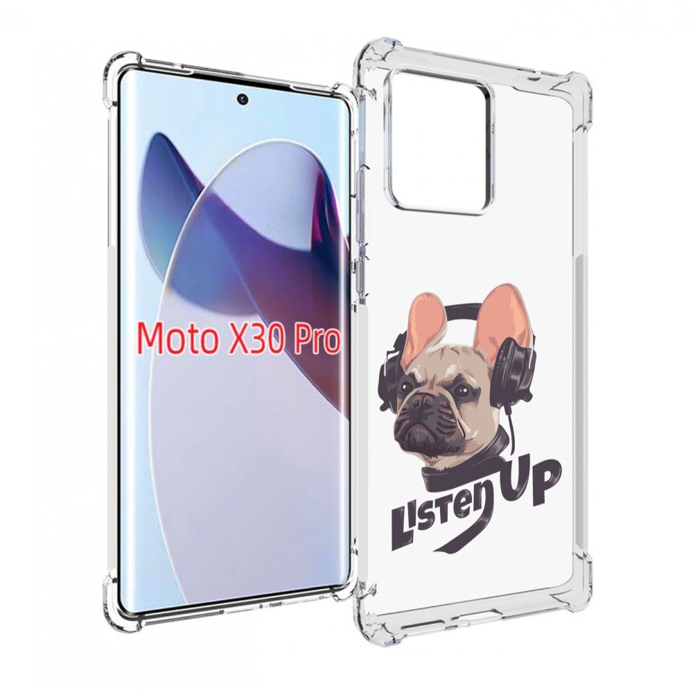 

Чехол MyPads бульдог-слушает-музыку для Motorola Moto X30 Pro, Прозрачный, Tocco