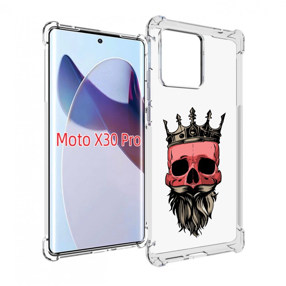 

Чехол MyPads бородатый красный череп мужской для Motorola Moto X30 Pro, Прозрачный, Tocco