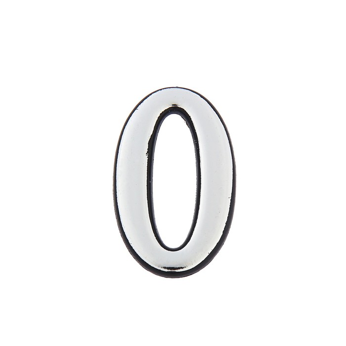 

Цифра дверная "0", пластиковая, цвет хром, Серебристый
