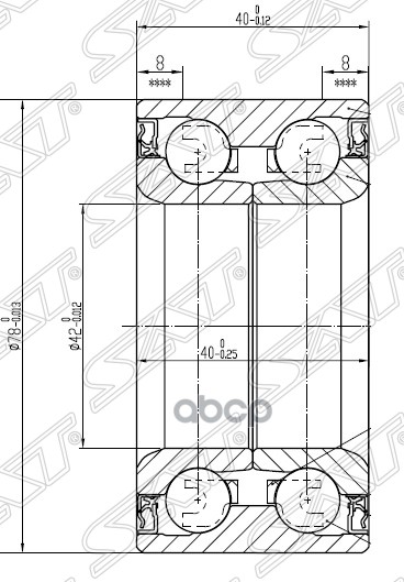 

Подшипник Перед Ступицы Hyundai I30/Kia Soul 42/78/40 Sat арт. ST-51720-2H000