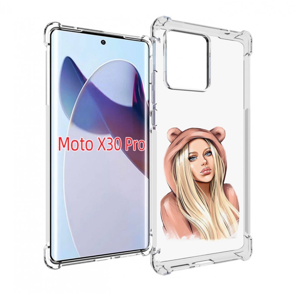 

Чехол MyPads блондинка-в-капюшоне женский для Motorola Moto X30 Pro, Прозрачный, Tocco