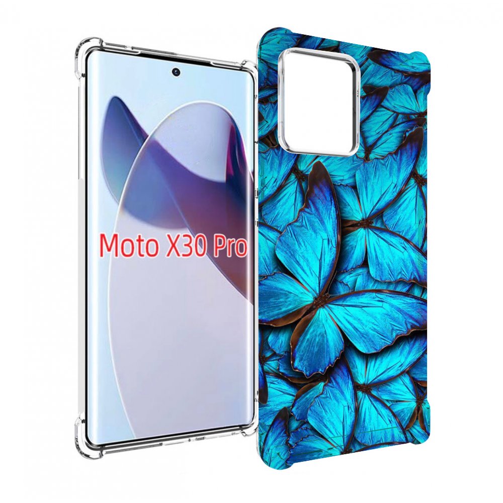 

Чехол MyPads бирюзовые бабочки для Motorola Moto X30 Pro, Прозрачный, Tocco