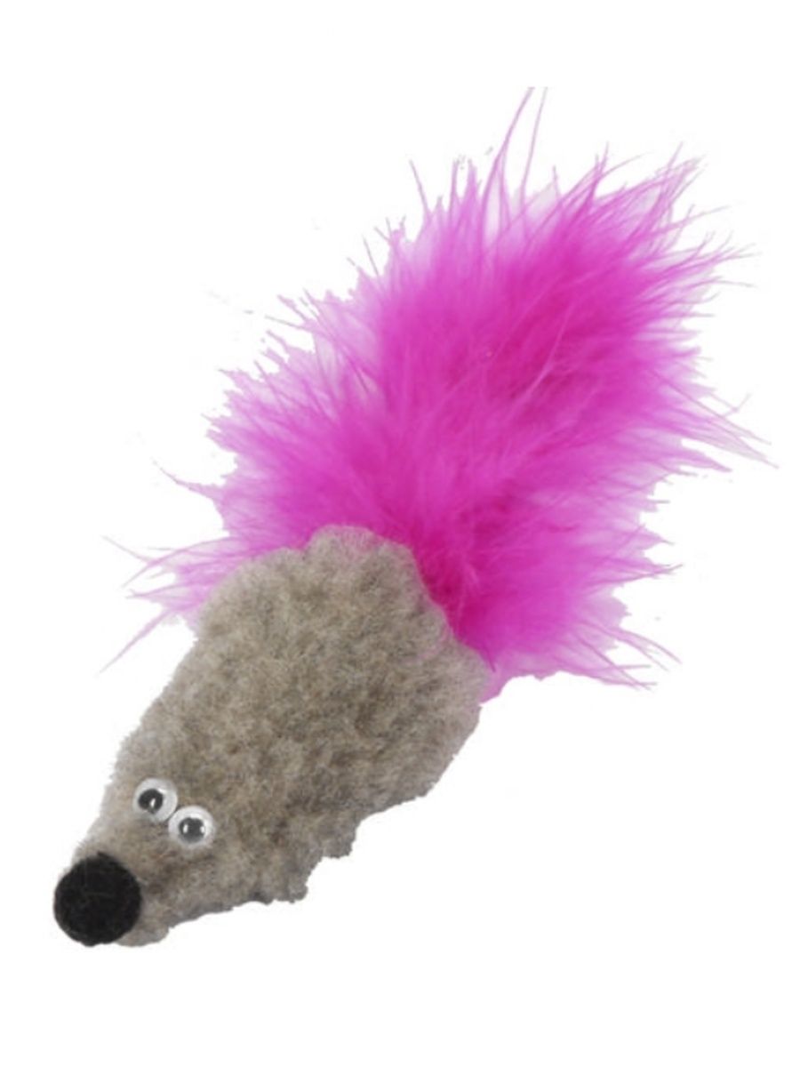 

Игрушка для кошек GoSi Мышь с мятой, серый мех, 5 шт