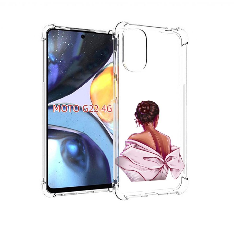 

Чехол MyPads девушка-со-спины женский для Motorola Moto G22 4G, Прозрачный, Tocco