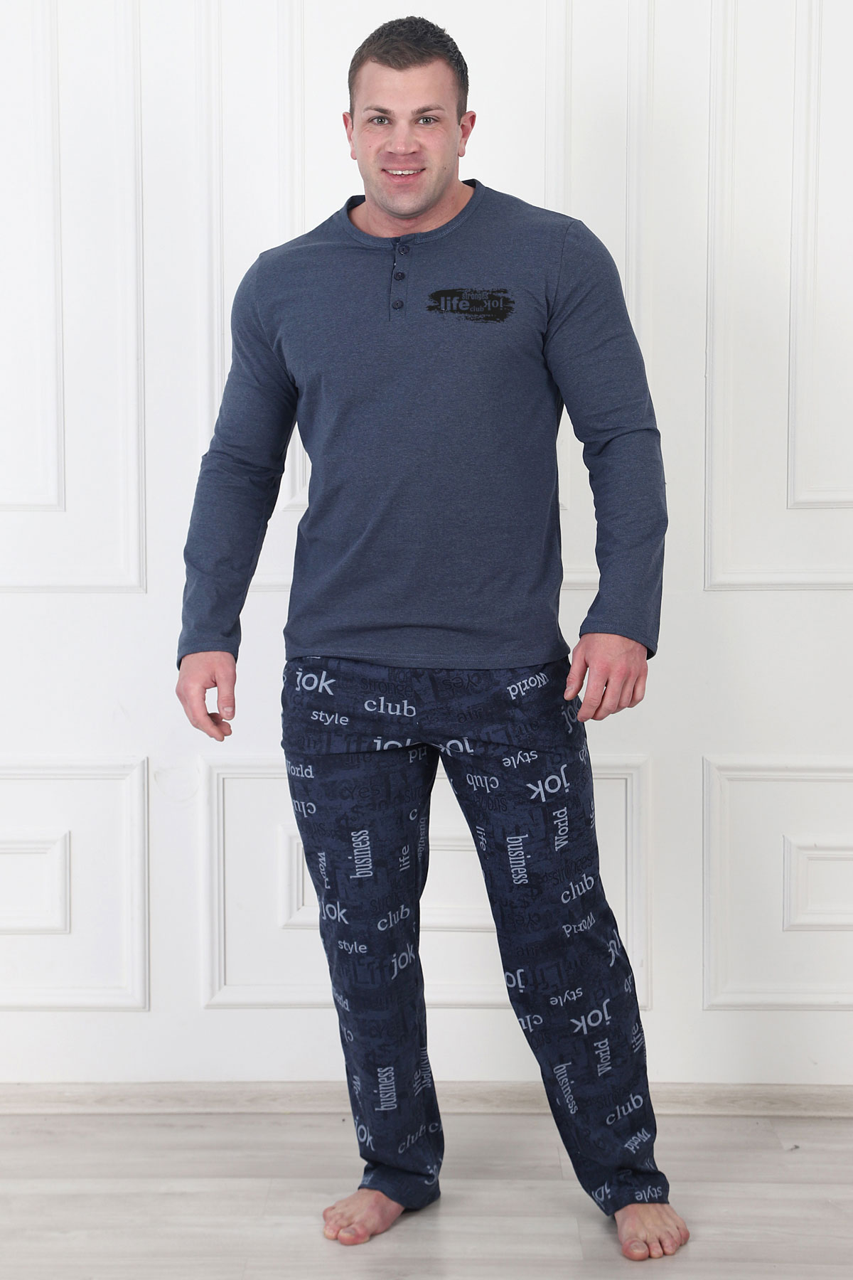 

Комплект домашний мужской Оптима Трикотаж 22-0372 синий 54 RU, 22-0372