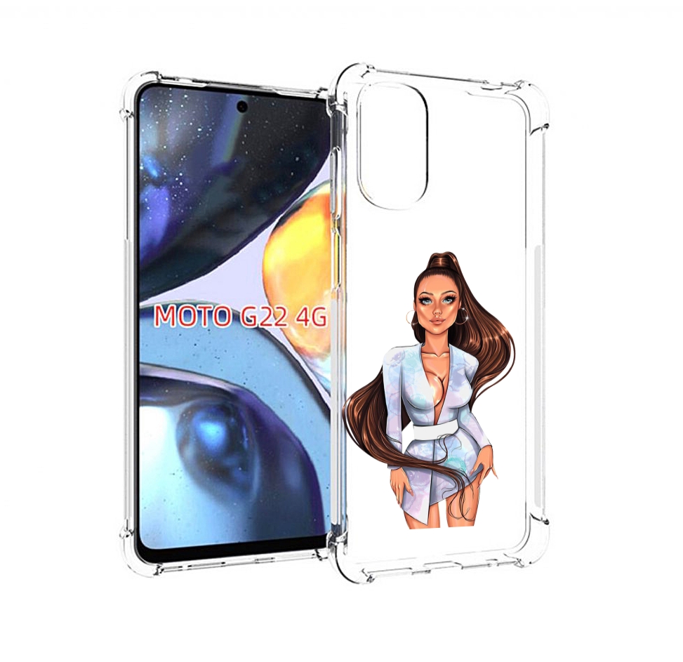

Чехол MyPads девушка-с-очень-длинными-волосами женский для Motorola Moto G22 4G, Прозрачный, Tocco