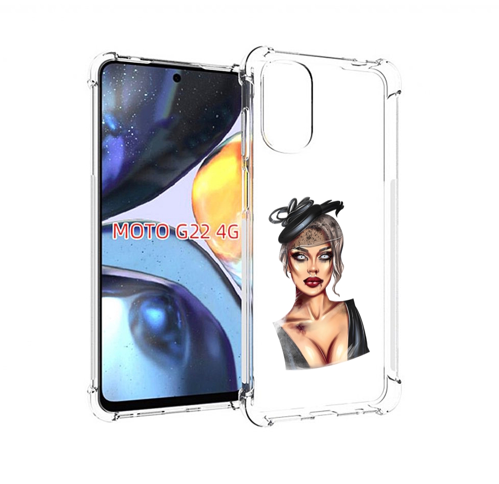 

Чехол MyPads девушка-с-линзами для Motorola Moto G22 4G, Прозрачный, Tocco