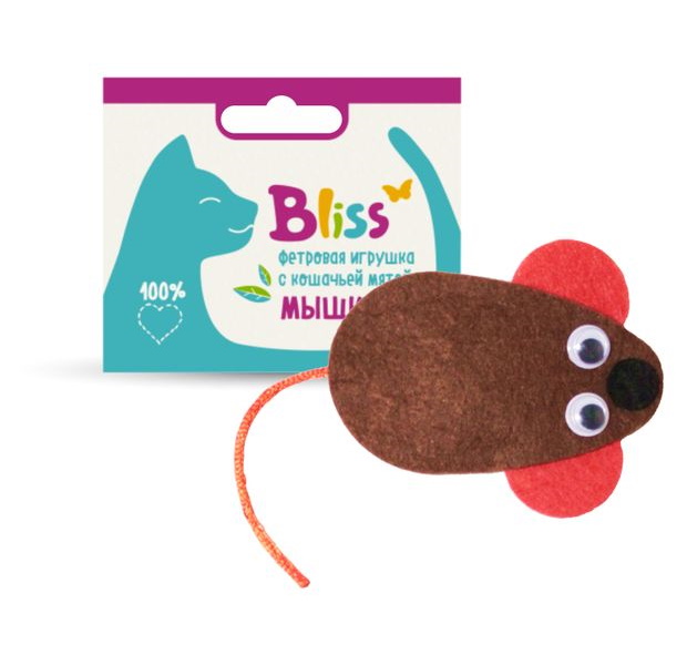 Игрушка для лакомств для кошек Bliss войлок, коричневый, 6 см