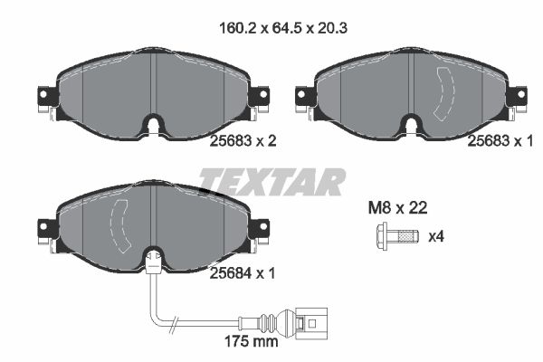 

Тормозные колодки Textar дисковые 2568301