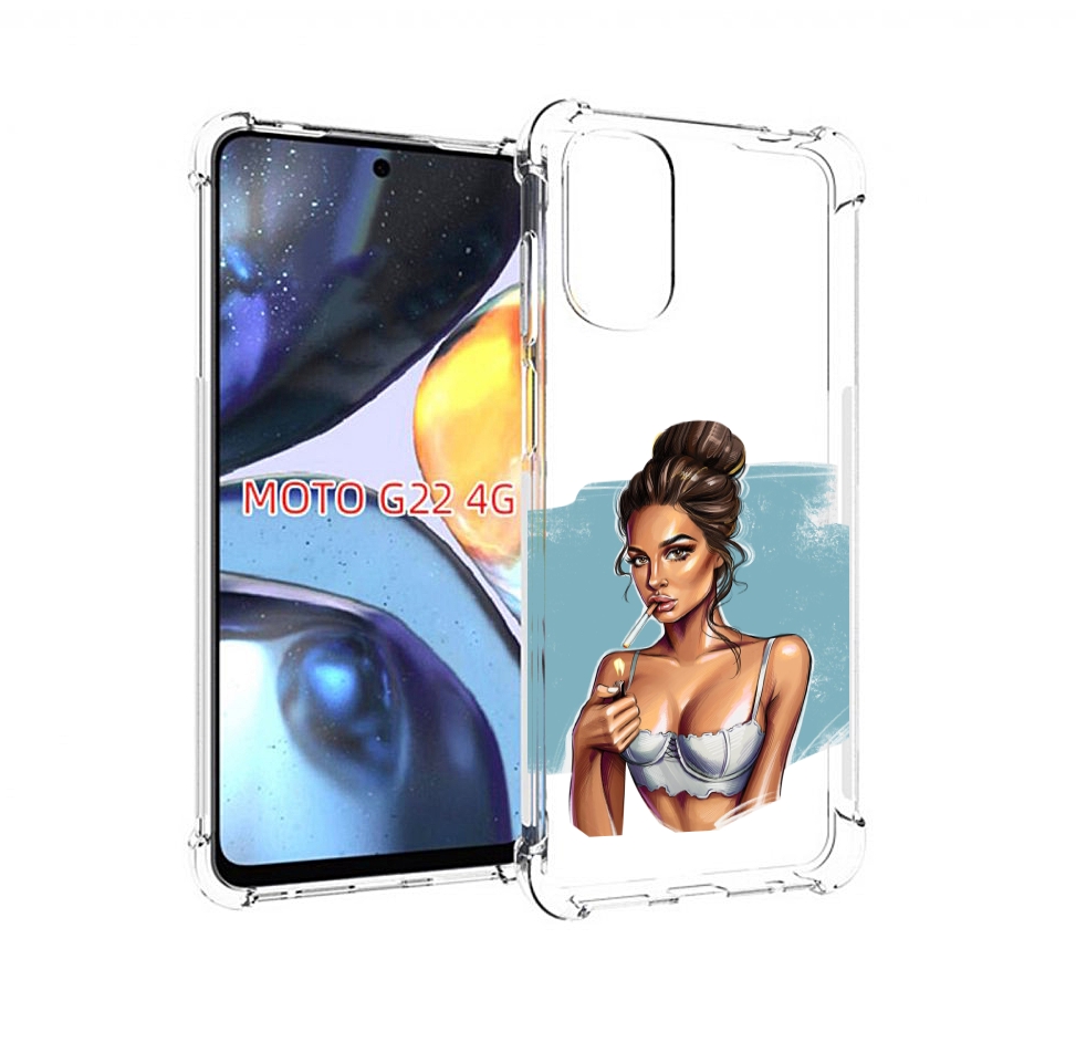 

Чехол MyPads девушка-с-зажигалкой для Motorola Moto G22 4G, Прозрачный, Tocco