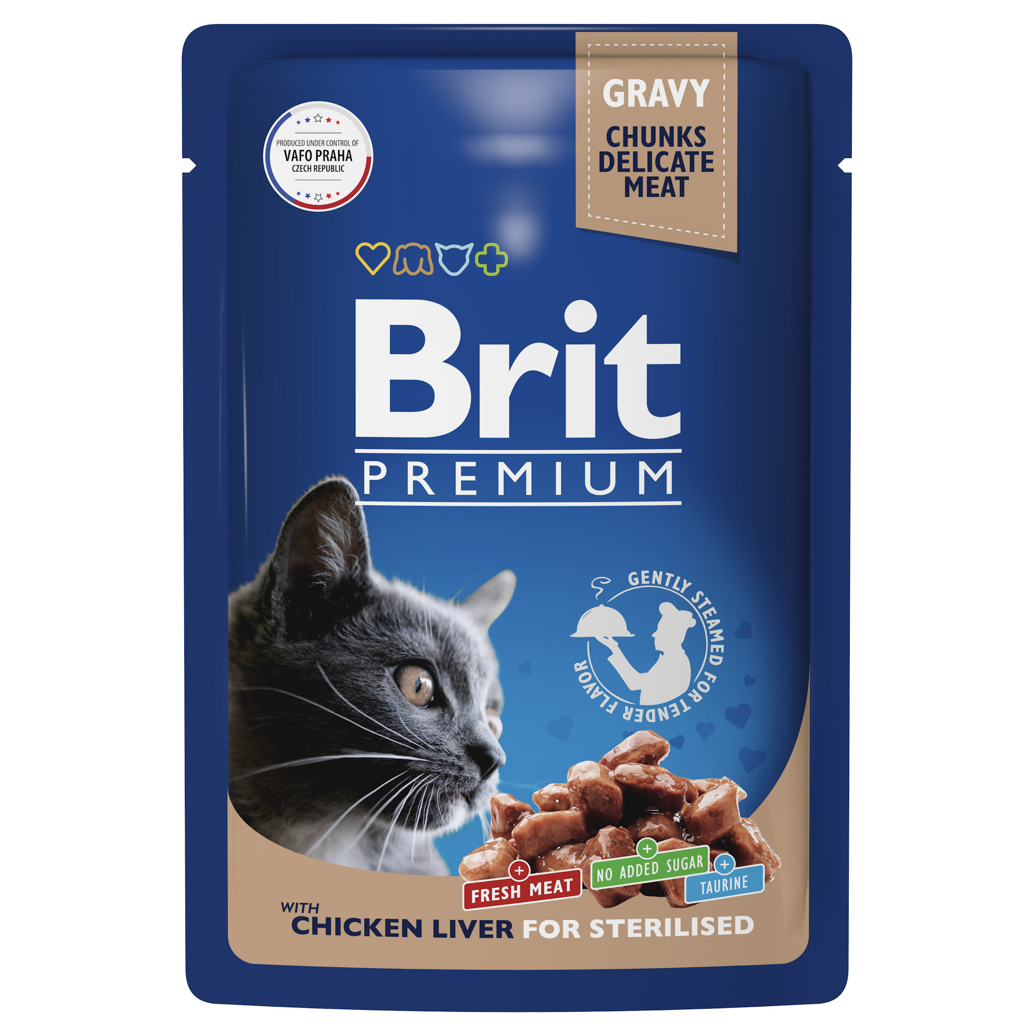 Корм Влажный  для кошек Brit Brit Premium Печень  в соусе. для стерилизованных. 85 гр с доставкой на Markets-Plus.Ru. Порадуйте себя и своих близких!