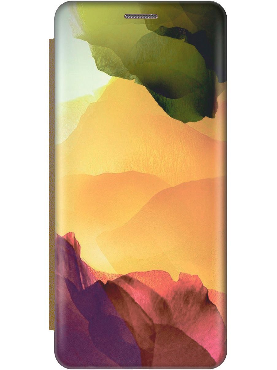 

Чехол на Honor 8S/Huawei Y5 (2019) "Разноцветный гербарий" золотистый, 9040