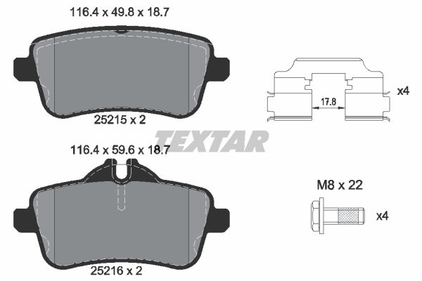 

Тормозные колодки Textar дисковые 2521502
