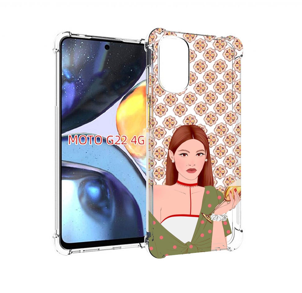 

Чехол MyPads девушка-с-вином-рисунок женский для Motorola Moto G22 4G, Прозрачный, Tocco