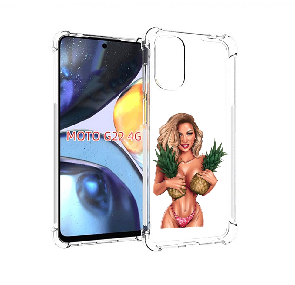 

Чехол MyPads девушка-с-ананасами женский для Motorola Moto G22 4G, Прозрачный, Tocco
