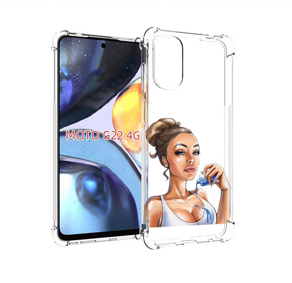 

Чехол MyPads девушка-пролила-краску женский для Motorola Moto G22 4G, Прозрачный, Tocco