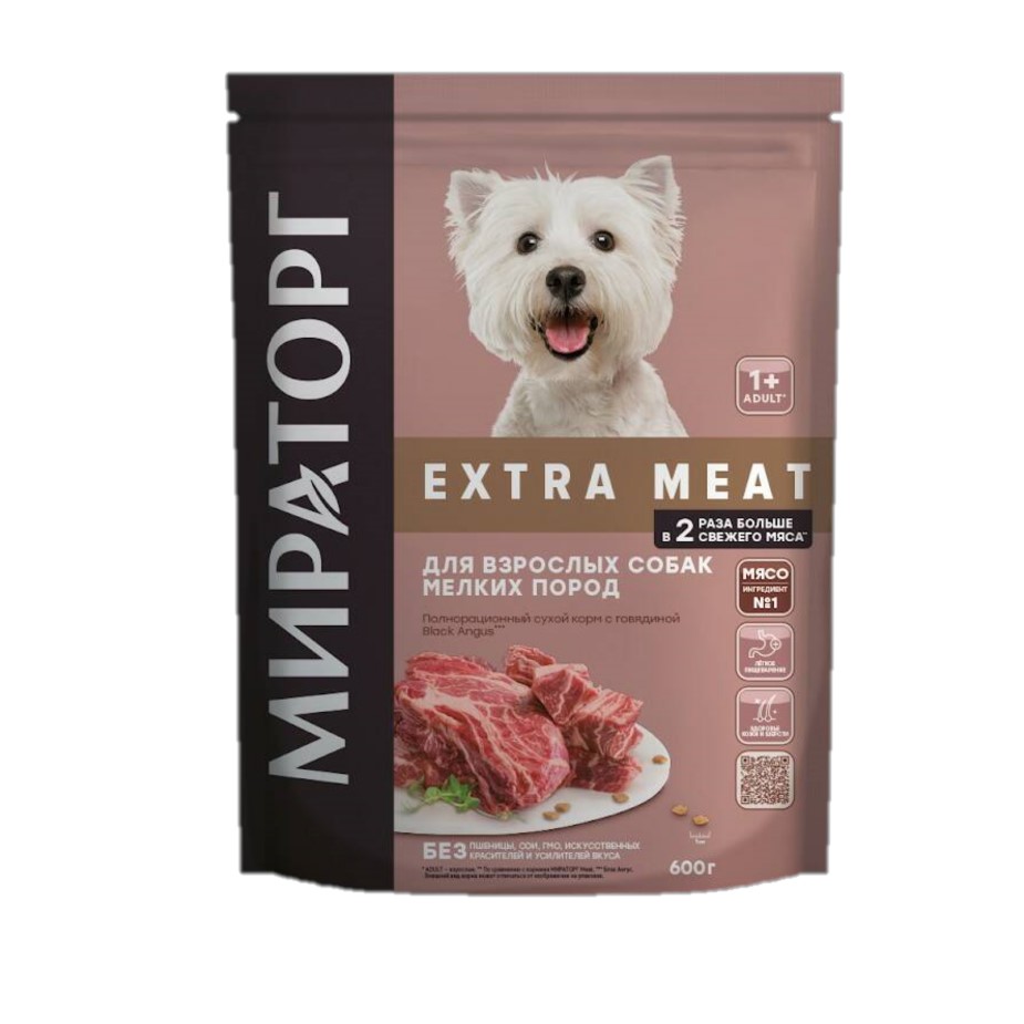 Сухой корм для собак Мираторг Extra Meat, говядина, 0,6кг