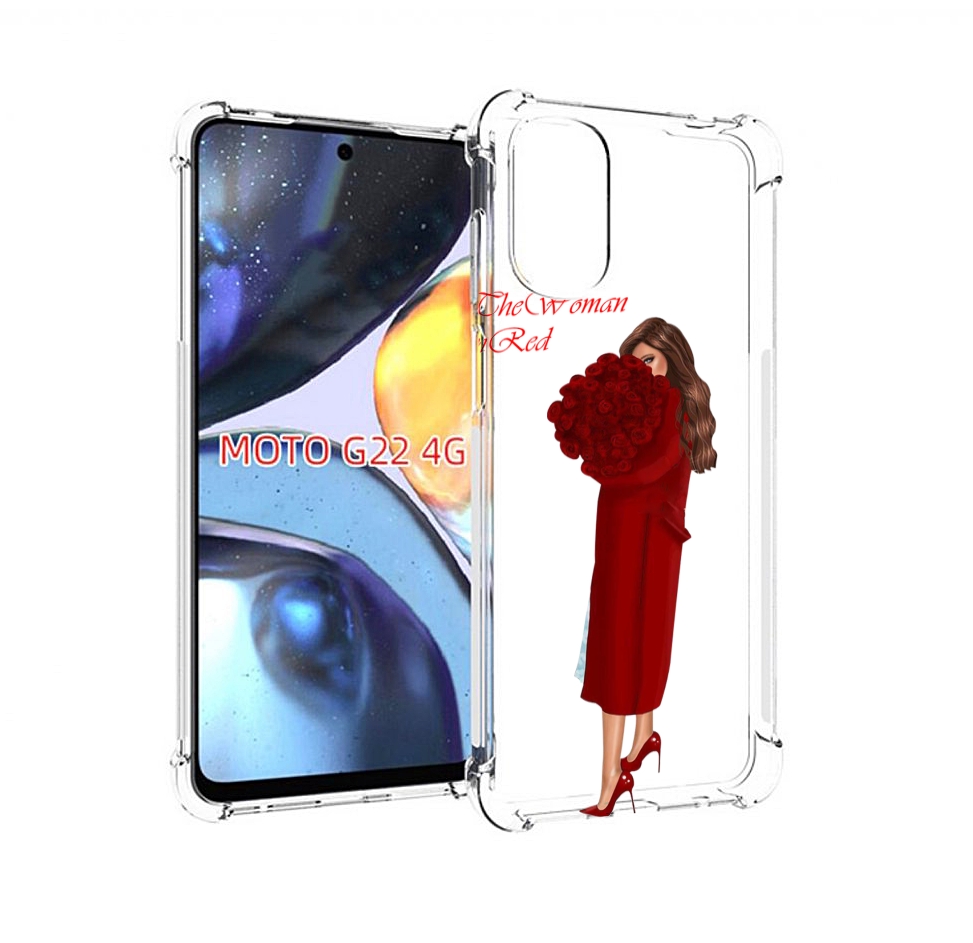 

Чехол MyPads девушка-полностью-в-красном женский для Motorola Moto G22 4G, Прозрачный, Tocco