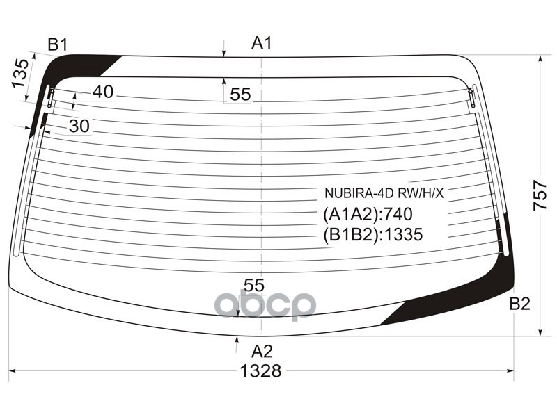 Стекло Заднее С Обогревом Daewoo Nubira 4D Sed 97-03 Xyg Арт. Nubira-4D Rw/H/X