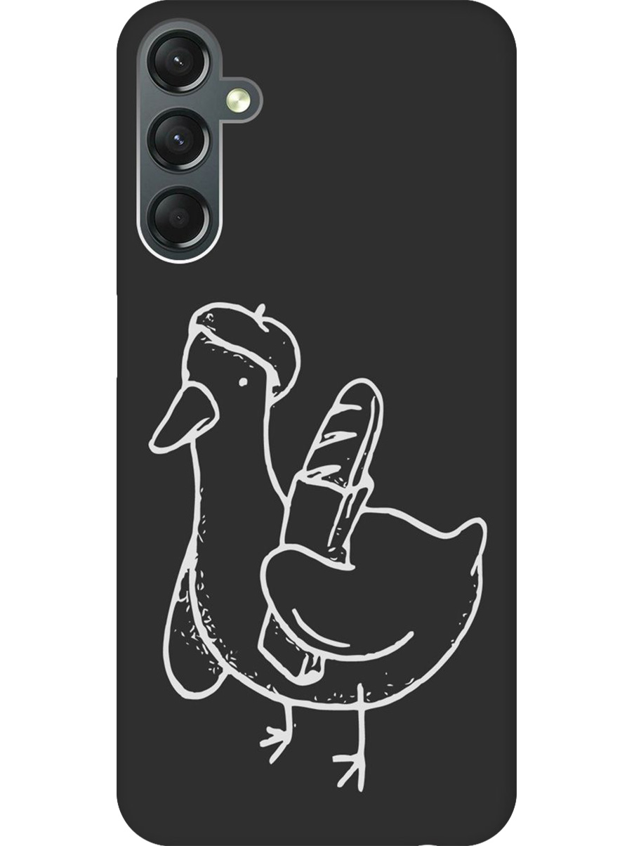 

Силиконовый чехол на Samsung Galaxy A24 с принтом "Французский гусь" матовый черный, Черный;белый;серый, 769395612