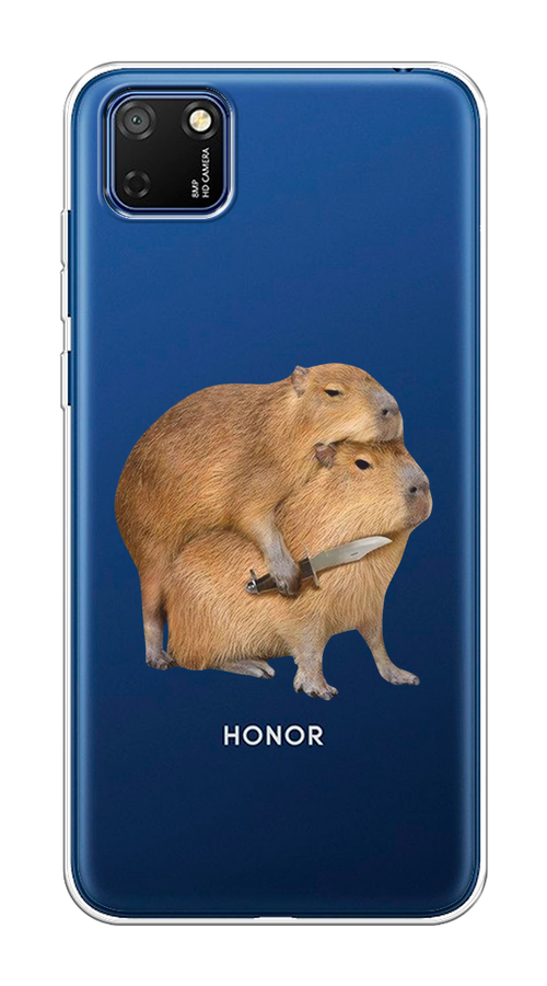 

Чехол на Honor 9S/Huawei Y5p "Капибара с ножом", Бежевый, 6103750-1