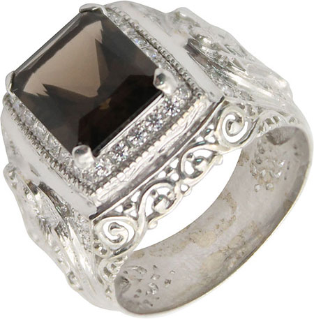 

Кольцо печатка из серебра с раухтопазом р. 21 Маршал KM-141/2-rauh-topaz, KM-141/2-rauh-topaz