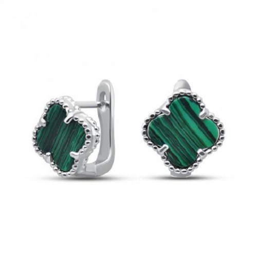 

Серьги из серебра Zlatera 0107, малахит, 0107