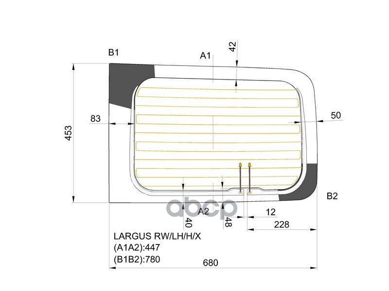 Стекло Заднее (Распашной Двери) Левое С Обогревом Lada Largus 12- Xyg Арт. Largus Rw/Lh/H/