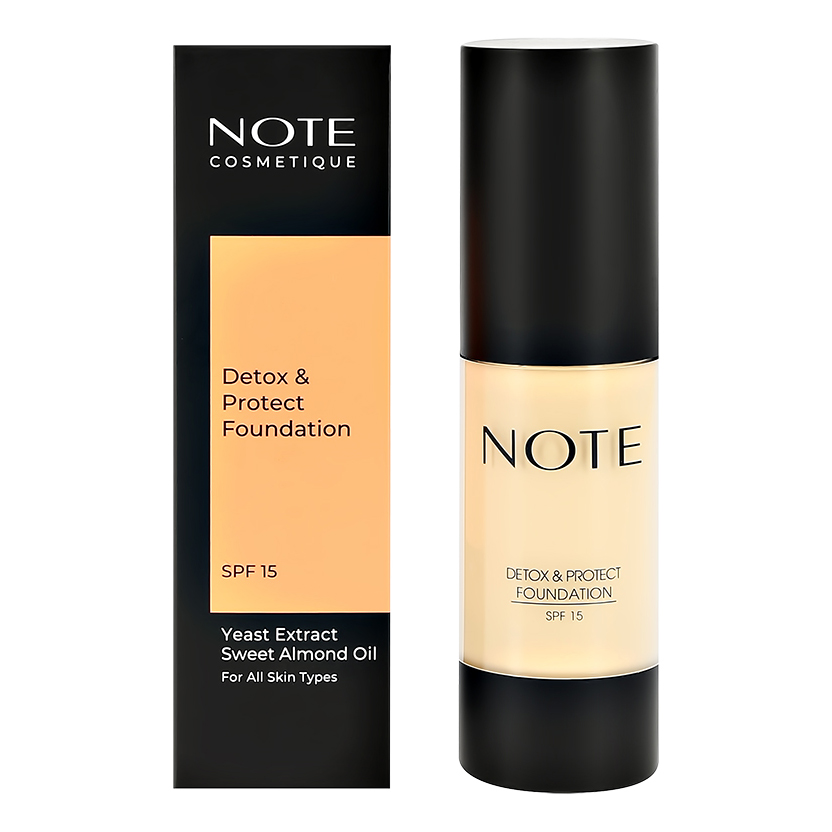 

Тональная основа Note Detox And Protect Foundation Pump тон 100 SPF 15 30 мл