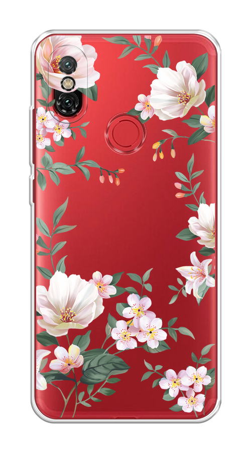 

Чехол на Xiaomi Mi 6X/A2 "Beautiful white flowers", Бежевый;зеленый, 33350-1