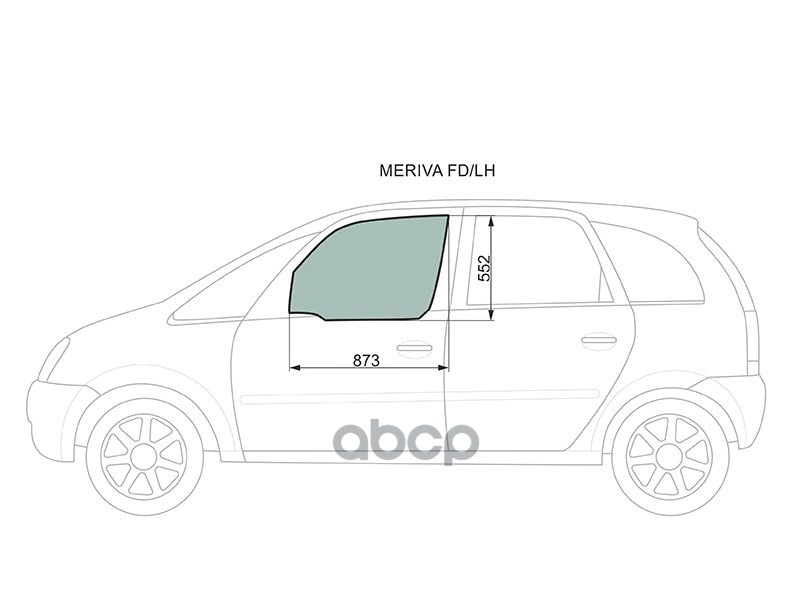 Стекло Переднее Левое Опускное Opel Meriva (A) Mpv 03-10 Xyg Арт. Meriva Fd/Lh