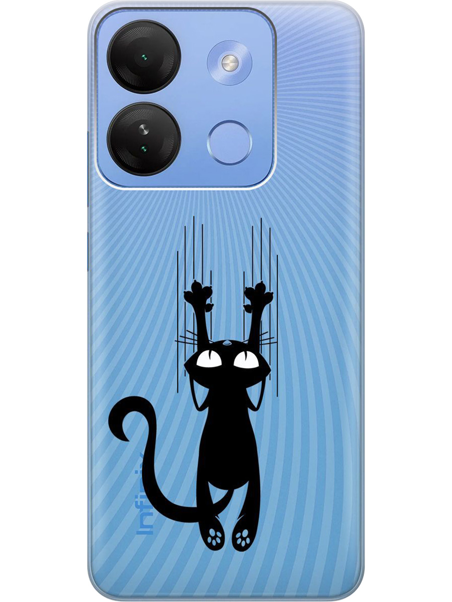 

Силиконовый чехол на Infinix Smart 7 HD с принтом "Кошечка царапка" прозрачный, Прозрачный;черный, 769392071