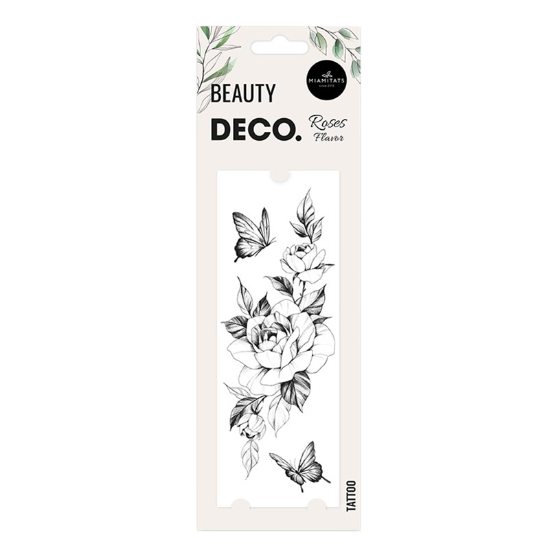 Татуировка переводная для тела Deco Floral by Miami tattoos Roses Flavor